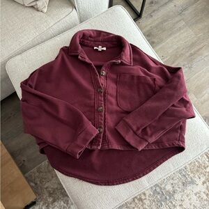 Cropped maroon sweater